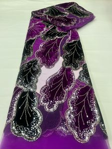 Tissu en dentelle de velours brodé populaire à prix de gros, dentelle de mariage, tissu en flanelle laser pour vêtements - Product Image 4