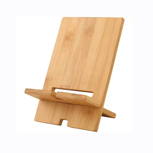 Promotion Gift Carved Eco-Friendly Bamboo Pyramid Phone Stand Decoration