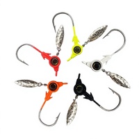 Nouvel Arrivage Hameçon à Lame Rotative à Grande Œillette Colorée en Acier à Haute Teneur en Carbone, Poids 3.5g-10g, pour la Pêche aux Crevettes et au Poisson-Chat