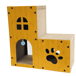Double-Layer Classic Modern <strong>Design</strong> <strong>Cat</strong> Scratcher <strong>House</strong> Wear-Resistant Non-Shed Corrugated Scratcher (Multi-Function) Carton - Product Image 1