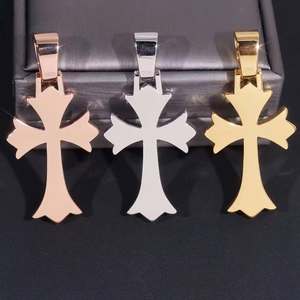 Haute qualité glacé hommes 925 argent Sterling Hip Hop Bling collier solide Moissanite croix pendentif et breloques - Product Image 2
