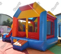 Vente directe usine : Parc aquatique gonflable à double toboggan, château gonflable, tente de jeu avec toboggan, combo d'obstacles et jeux sportifs