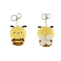 Mini abeille peluche jouets en peluche abeille porte-clés abeille en peluche porte-clés pour chambre décor anniversaire bébé douche animaux fête faveurs