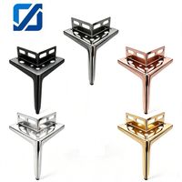 Patas Metálicas en Forma de L para Muebles, Soporte de Montaje en Ángulo de 90 Grados, Patas Cónicas con Tapas para Sofá, Gabinete, Cómoda, Cocina