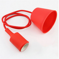 Kit de suspension lumineuse en silicone avec cordon électrique textile et douille E27, 9 couleurs, vente en gros d'usine, moins cher