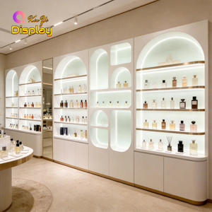 Vitrina de Perfumes LED de Lujo Ecológica con Exhibidor de Vidrio Moderno y Cerradura para Tiendas Minoristas y Salas de Exhibición - Product Image 2