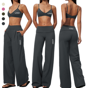 Kadınlar için Spor Sütyeni Yüksek Destekli Kız Çocukları için Geniş Paçalı Pantolon Takımı Yeni Fitness Giysisi Balensiz Kadın Sütyeni - Product Image 1