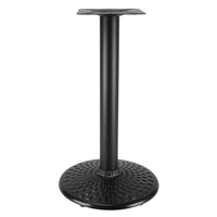 Pied de table industriel antique rétro noir rond robuste pour meubles de bar, restaurant, salle à manger, café, bistrot, base de table en métal en fonte