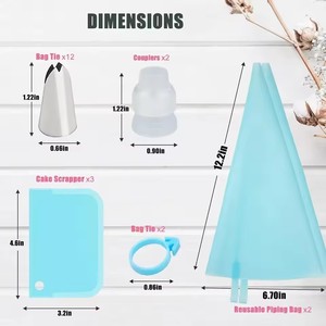Piping Bags Cake Decorating <b>Tools</b> Reusable <b>Silicone</b> Pastry Bag Stainless Steel Nozzle Piping Nozzles Pastry Set Baking <b>Tools</b> - Product Image 6