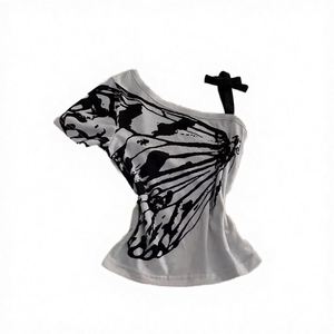 Women's Off Shoulder Tie - Dye <b>Mesh</b> Long Sleeve <b>Crop</b> <b>Top</b> - Product Image 3