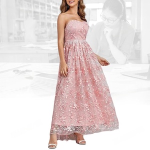 <span class=keywords><strong>Robe</strong></span> midi sans bretelles personnalisée OEM, style A-line, broderie florale, élégante, pour soirée, <span class=keywords><strong>demoiselle</strong></span> <span class=keywords><strong>d</strong></span>'<span class=keywords><strong>honneur</strong></span>, pour femmes - Product Image 4