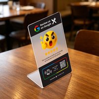 Support de carte NFC personnalisé transparent pour avis Google – Présentoir NFC en PVC pour avis intelligents