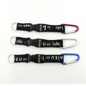 <b>Polyester</b> Carabiner Tool Short Keychain Holder <b>Lanyard</b> With Logo Custom - Product Image 3