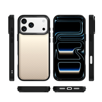Coque de téléphone AG Feeling Black Edge avec motif à pois dorés marron clair pour iPhone 17, 17 Pro Max, 16 Pro, 15 – Coque magnétique