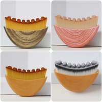 Nouvelle brosse de contour lymphatique pour le visage avec poils synthétiques, grattoir facial pour le contour, pour les soins des yeux et du cou, positionnement pratique de la poignée