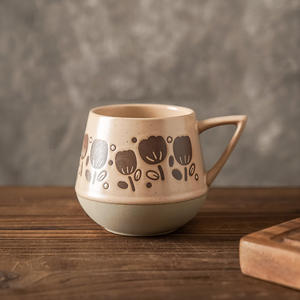 Mug à café créatif en céramique faite à la main, style japonais personnalisé, motif végétal américain, simple et tendance pour le petit-déjeuner - Product Image 5