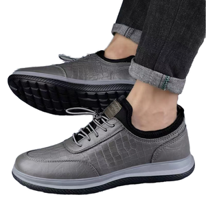 Men's Casual PU Leather Upper Hiking Boots Breathable Water-Resistant for <b>Outdoor</b> Walking for All Summer Autumn Winter - Product Image 4