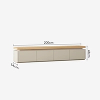 Nouveau meuble TV minimaliste à coins arrondis, table basse moderne en bois massif, combinaison haut de gamme pour salon