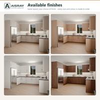 Meuble de cuisine de luxe avec portes en stratifié, aménagement en U moderne, dimensions personnalisées, boîtes en panneaux mélaminés et rangement coulissant