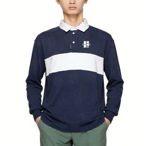 Camisas Polo de Manga Larga al por Mayor de Alta Calidad, Corte Regular, 100% Algodón, Diseño Bordado Personalizado, Camisas Polo Color Block para Hombre - Product Image 2