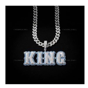 Collier Pendentif Lettre Alphabet Hip Hop en Argent Sterling 925 Plaqué Or avec Perle d'Eau Douce et Moissanite, Charme Élégant - Product Image 1