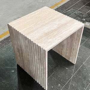 कस्टम 2 पीसीएस ट्रैवेटिन लिविंग रूम कॉफी साइड टेबल सेट प्राकृतिक संगमरमर पत्थर ट्रैवर्टीन कॉफी टेबल - Product Image 5