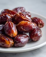 Verse gedroogde dadels, natuurlijke zoete snack, biologische hele Medjool dadels