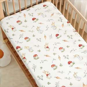 Customizable Full Cotton Cot Sheets Home Use Anti Frizz <b>Baby</b> Crib Cover Good Elasticity Healthy Comfortable Natural Fabric - Product Image 5