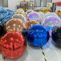 Boule miroir gonflable en PVC brillant publicitaire, boule miroir en PVC irisé, jouets ballon miroir, boules disco, décoration de bulles, grosse boule brillante