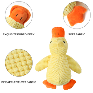 Đồ chơi vịt bông mềm mại, bền, tương tác, kêu chíp chíp dành cho chó, hình dạng vịt dễ thương, đồ chơi nhồi bông mềm mại để ôm ấp, chơi đùa, đồ chơi nhai cho thú cưng. - Product Image 4