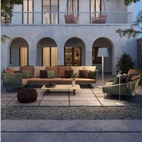 Ensemble de canapés d'extérieur nordiques pour jardins, patios, balcons - Design créatif en rotin tressé - Meubles d'extérieur résistants à l'eau