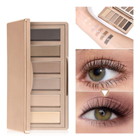 Palette de fards à paupières miniatures 6 couleurs, tons neutres mats, longue tenue, pigmentés, maquillage pour les yeux, marque privée OEM ODM