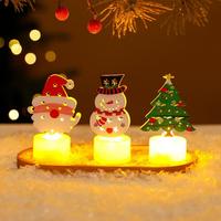Velas de Té Navideñas TSINYE, 5 Piezas, Velas LED sin Llama con 5 Diseños Festivos, Funcionan con Pilas, para Decoración de Mesa Navideña