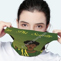 Masque de sport promotionnel personnalisé en tissu élastique imprimé noir pour femmes, masque de protection pour activités sportives en extérieur, vente en gros