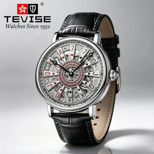<span class=keywords><strong>Orologio</strong></span> Meccanico <span class=keywords><strong>Automatico</strong></span> da Uomo TEVISE con Quadrante Luminoso, Resistente all'Acqua 3BAR, <span class=keywords><strong>Cinturino</strong></span> in <span class=keywords><strong>Pelle</strong></span>, Design alla Moda - Product Image 4