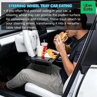 Support d'ordinateur portable pour volant de voiture à angle réglable, 360° °   Plateau de rangement rotatif pour voiture avec crochets et organiseur de rangement double face pour l'espace entre les sièges