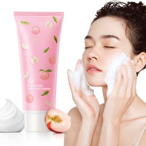 Crema Limpiadora Facial Vegana de Aminoácidos de Melocotón de Marca Privada, Limpiador Facial Espumoso de Limpieza Profunda - Product Image 2