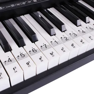 Clavier de Piano avec étiquettes amovibles noir, Transparent, amovible, ensemble complet, autocollants pour enfants et débutants, pour 88/61/ 54/49 touches
