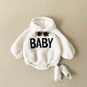 2025 <strong>Winter</strong> <strong>Baby</strong> <strong>Clothes</strong> Plush Sherpa Fleece Oversized Toddler Sweatshirt Romper <strong>Baby</strong> Hoodie Sherpa Fleece Bubble Romper - Product Image 1