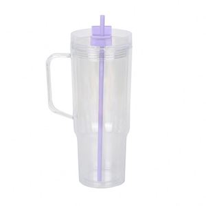 Tazas de Viaje Personalizadas de 40oz con Diseño de Bola de Nieve, de Doble Pared, Acrílicas, con Tapas de Colores, Pajita y Tapón de Silicona - Product Image 2