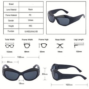 Gafas de Sol Cyberpunk Y2K de Moda para Hombre, Gafas Deportivas, Gafas de Sol de Ojo de Gato Extra Grandes para Hombre y Mujer - Product Image 5