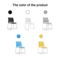 Chaise de bureau empilable à hauteur réglable, dossier ouvert, base en métal, structure en plastique, sans roulettes, garantie 2 ans, pour bureau moderne à domicile
