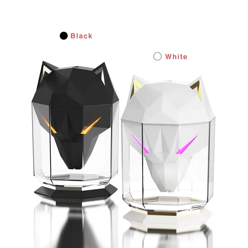 5V Household Wolf Air Humidifier consumer electronic Transparent Water Tank Ultrasonic Cool Mist Desktop Diffuser for Office