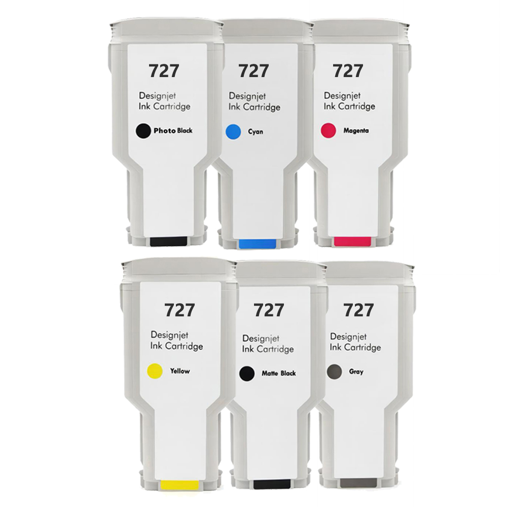 727 совместимый картридж 300 мл 727XL для принтера HP DesignJet T1530 T920 T1500 T2500 T930 T2530 с чернилами с 6 видов цветов чипа