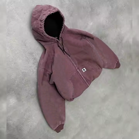 DiZNEW OEM Vente en gros Vestes à capuche personnalisées lavées en toile lourde doublées pour les travailleurs Fermeture à glissière 100% Veste en jean pour hommes en coton