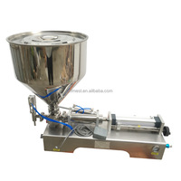 100-1000ml Machine de chauffage de remplissage de pâte Remplisseur de savon 30L Trémie Double têtes de remplissage Machine de dosage de liquide à piston volumétrique