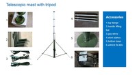 Mât télescopique manuel en aluminium de 15 m avec trépied pour antenne radio amateur