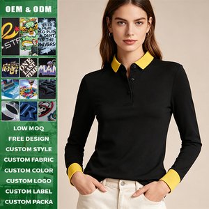 Camisa de Golf Personalizada para Mujer, Corte Ajustado, Manga Larga, Cuello Camisero, Secado Rápido, Transpirable, Protección UV, Primavera Otoño - Product Image 1