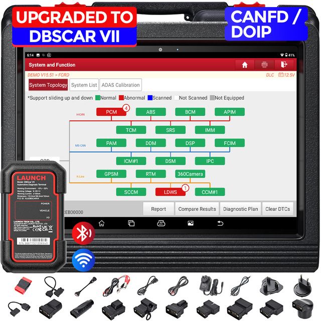 LAUNCH X431 V+ PRO 5.0 Diagnostic Scan Tool 2024 Elite Global Version ECU Coding 37+ Reset HD Trucks Scan 2 Yrs Free Update