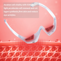 Lunettes de massage pour les yeux avec thérapie par lumière rouge pour réduire les cernes, les poches sous les yeux et les gonflements, avec micro-courant